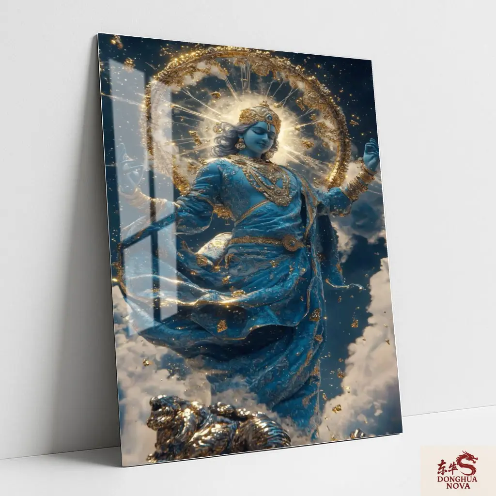 Lord Shree Krishna Metal Poster | Divine wall Poster 002 (0.45mm)