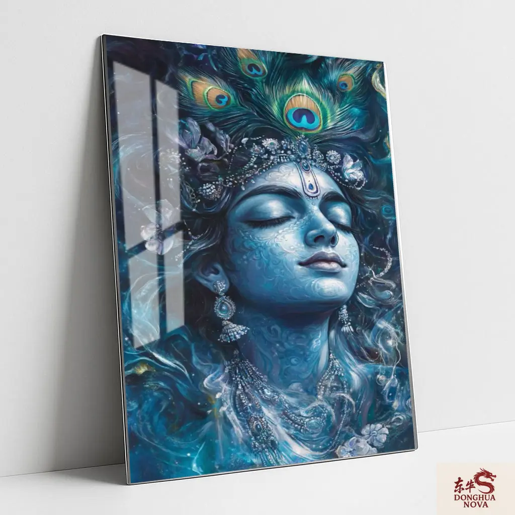 Lord Shree Krishna Metal Poster | Divine wall Poster 003 (0.45mm)