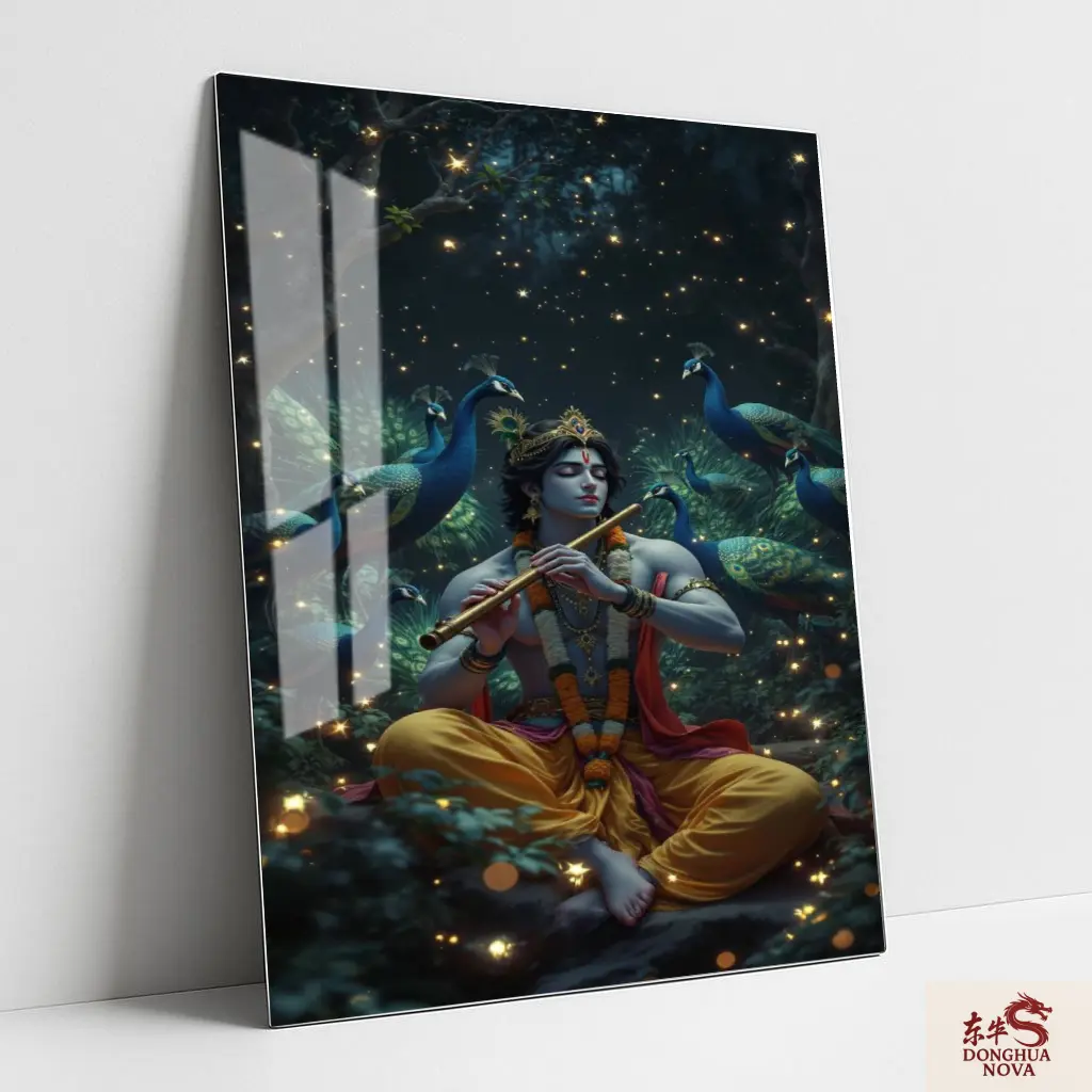 Shree Krishna Metal Poster | Divine wall Poster 007 (0.45mm)