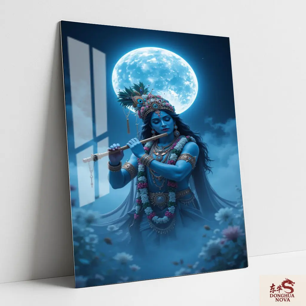 Shree Krishna Metal Poster | Divine wall Poster 008 (0.45mm)