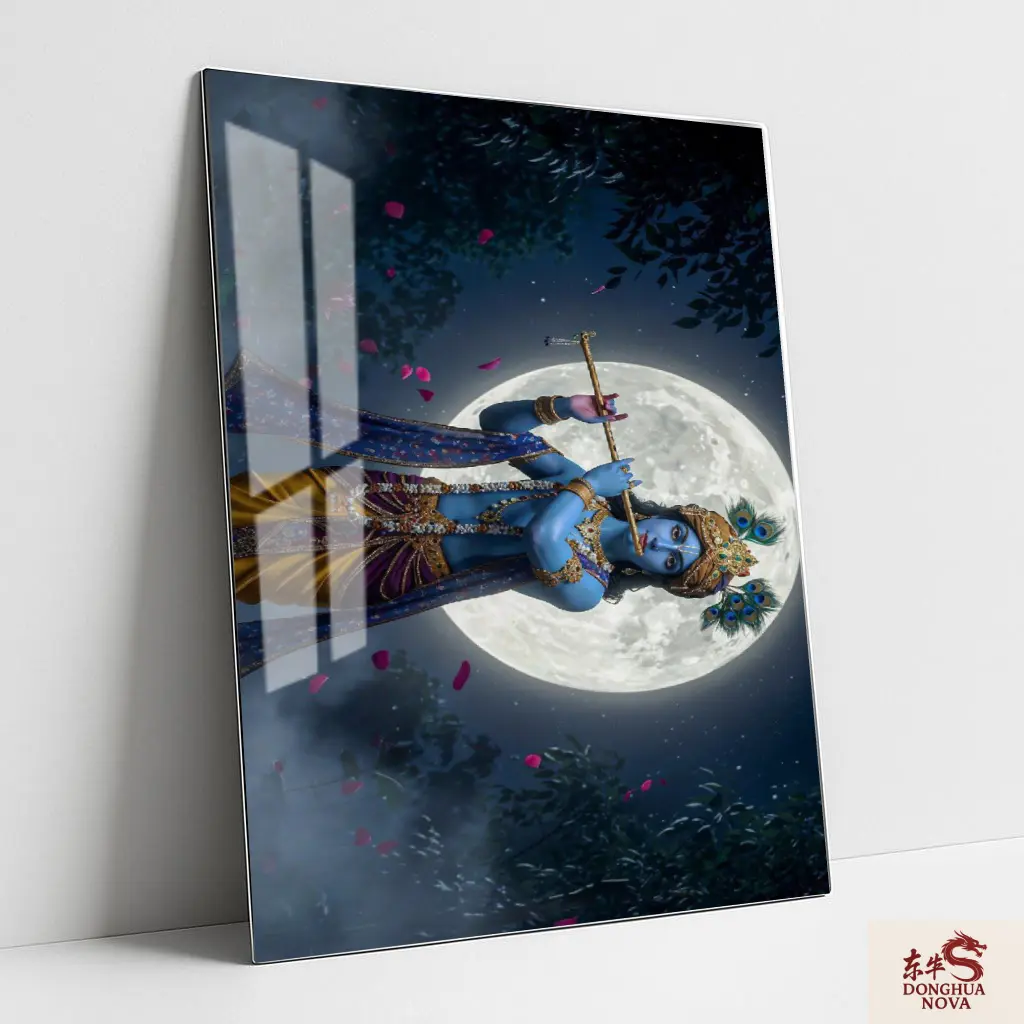 Shree Krishna Metal Poster | Divine wall Poster 009 (0.45mm)
