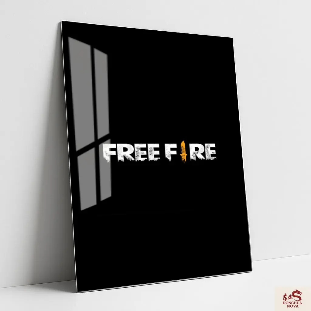 Free Fire Wrote WITH BLACK SCREEN Metal Poster | Games & Sports wall Poster 007 (0.45mm)