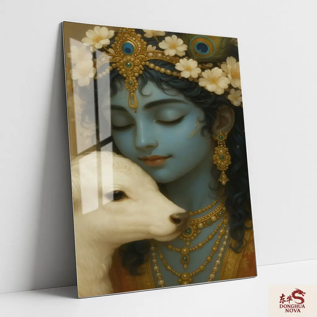 Shree Krishna Metal Poster | Divine wall Poster 001 (0.45mm)