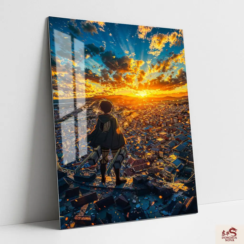 EREN YEAGER OVERLOOKING THE SUNSET Metal Poster | AOT Anime wall Poster 022 (0.45mm)
