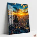 EREN YEAGER OVERLOOKING THE SUNSET Metal Poster | AOT Anime wall Poster 022